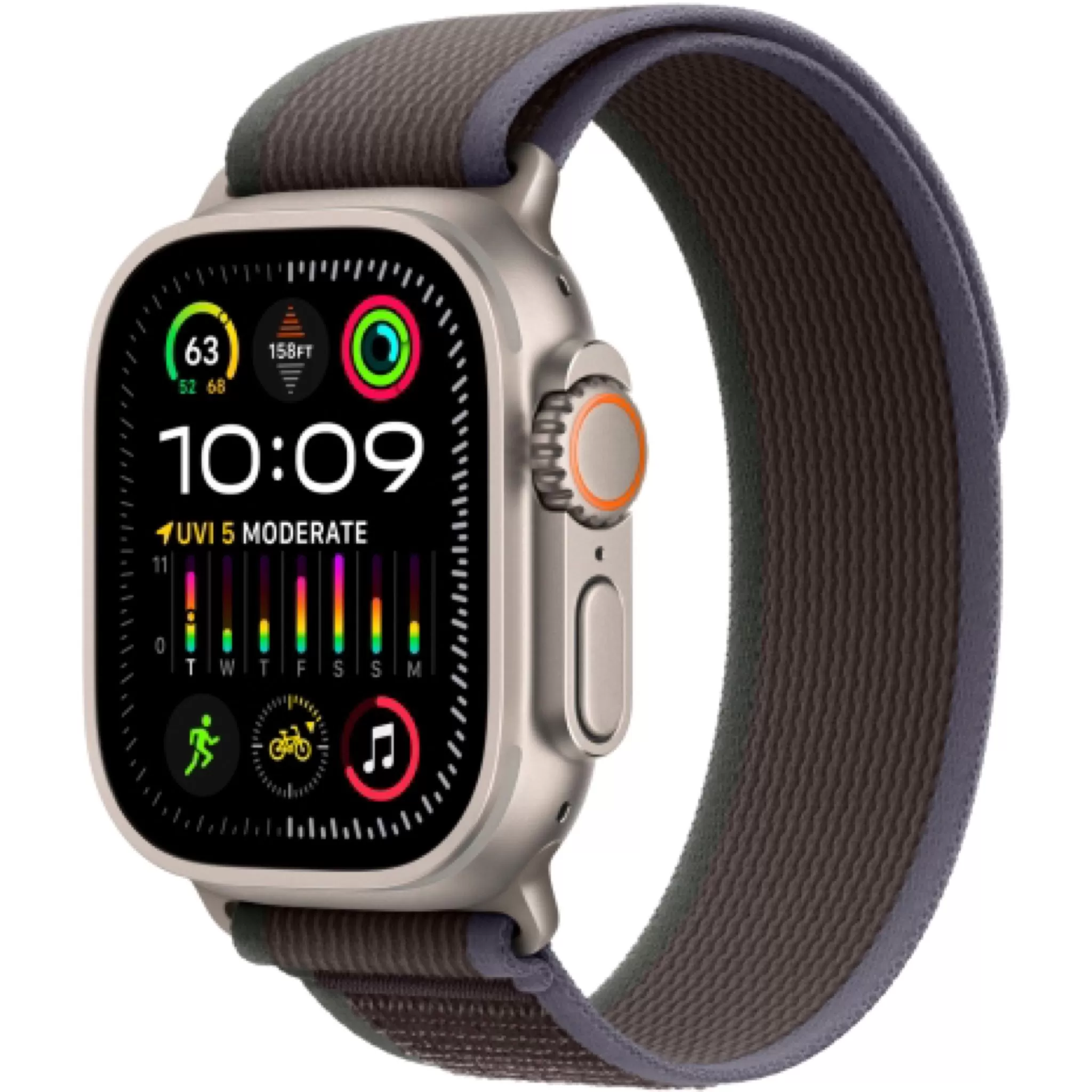 Apple Watch Ultra 2 49 мм, ремешок Trail  синего/черного цвета, размер S/M